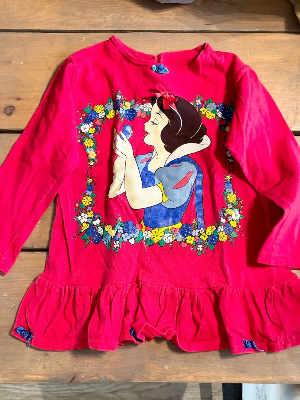 Vintage Kids Disney Princess Snow White Ruffle Top Girls 5/6